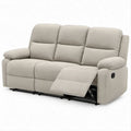 Beżowa sofa relaksacyjna 3-osobowa z ręcznym rozkładaniem, 200 x 95 x 102 cm