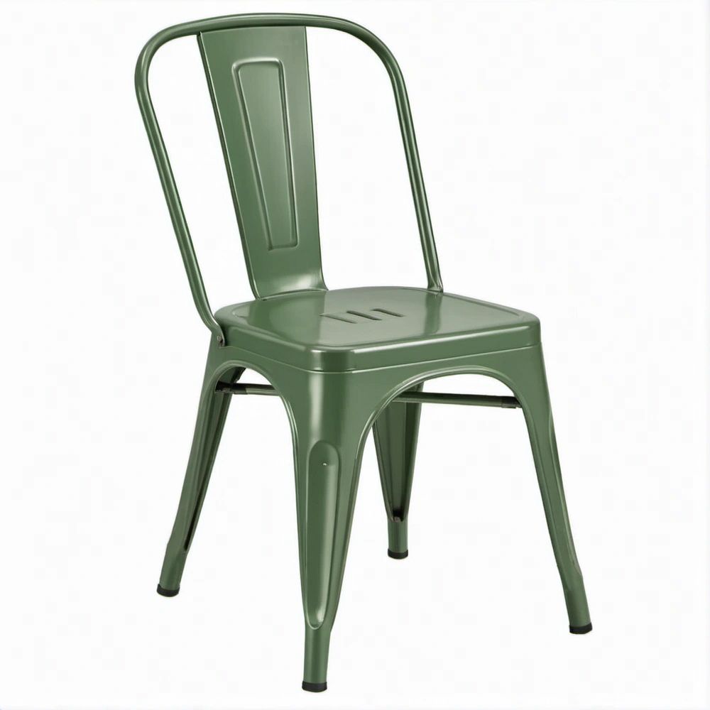 Zielone stalowe krzesło industrialne 45 x 52 x 85 cm