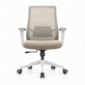 Ergonomiczny fotel biurowy obrotowy z siatkowym oparciem beżowo-biało-czarny 62 x 62 x 96–106 cm