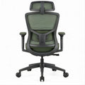 Ergonomiczne krzesło biurowe obrotowe z regulowanym zagłówkiem, zielono-czarne, 64 × 64 × 116–126 cm