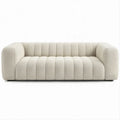 Dwuosobowa sofa zaokrąglona kremowa bouclé 180 x 90 x 75 cm