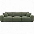 Trzyosobowa sofa oliwkowozielona z poduszkami, 220 x 92 x 85 cm