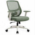 Ergonomiczne krzesło obrotowe z siatkowym oparciem zielono-białe 62 x 62 x 96–106 cm