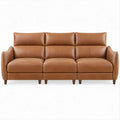 Trzyosobowa sofa z tapicerką PU, koniakowa, 210 × 88 × 86 cm