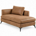 Brązowa sofa dwuosobowa z prawostronnym szezlongiem, tapicerka PU, 170 x 145 x 85 cm